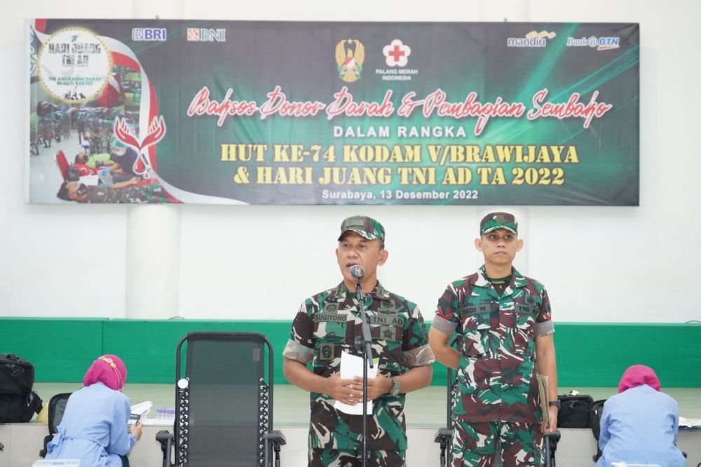 Kasrem 084/BJ Kolonel Inf H. Sugiyono saat memberikan sambutan 