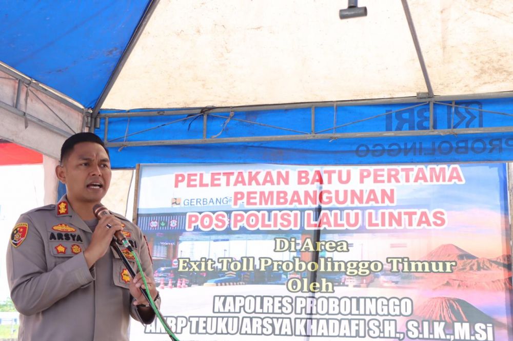 Polres Probolinggo Jelang Nataru Bangun Pos Polisi di Exit Tol Leces