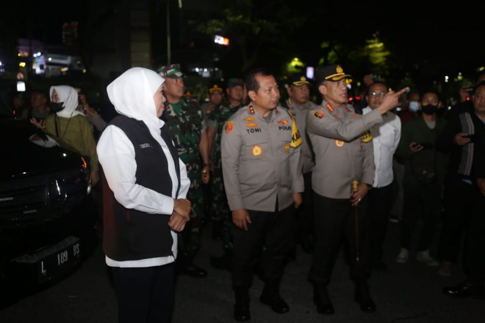 Forkopimda Jatim tinjau Posyan penyekatan perbatasan pintu masuk Surabaya
