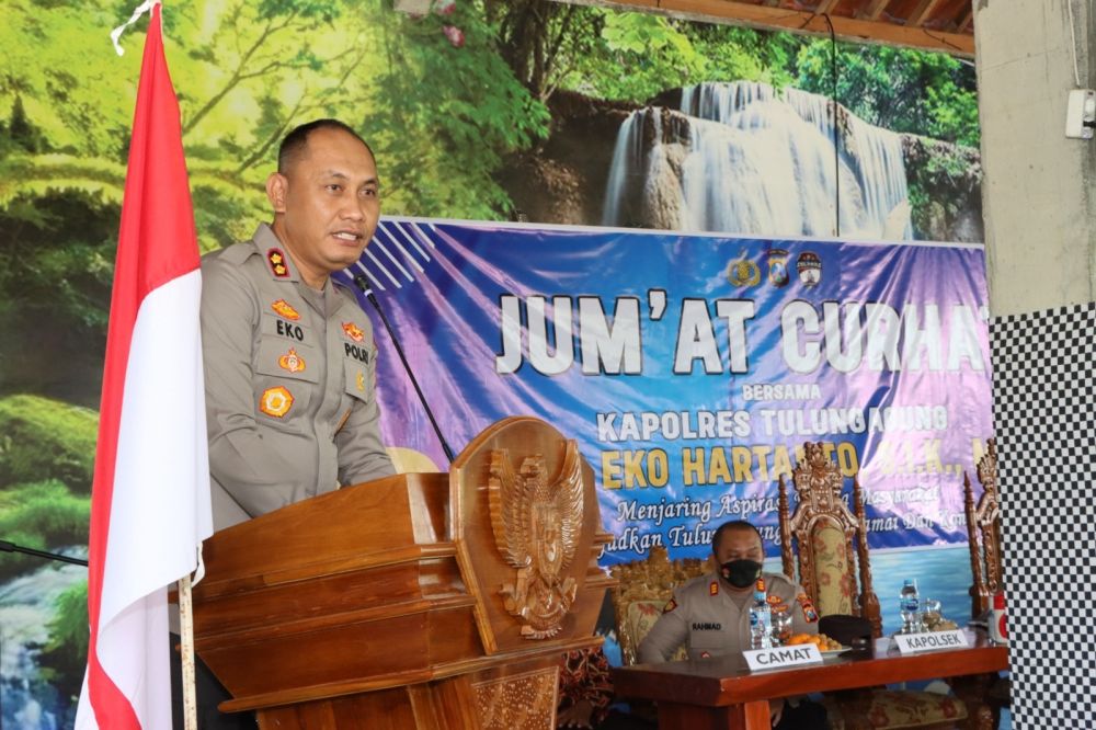 Kapolres Tulungagung AKBP Eko Hartanto saat memberikan sambutan