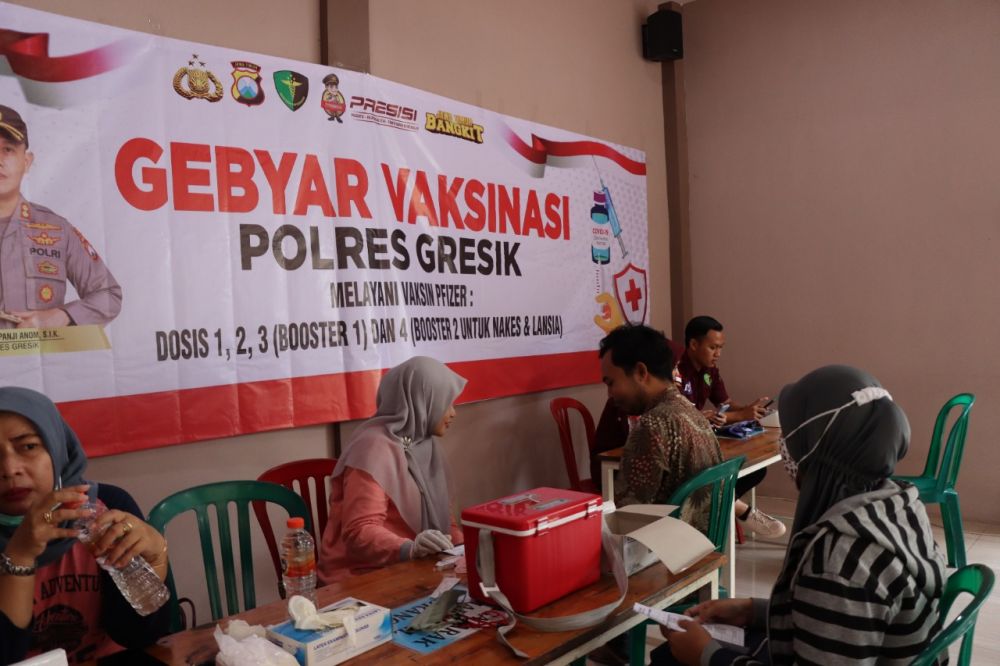 Gebyar Vaksin di gelar Polres Gresik di Eduwisata Lontar Sewu