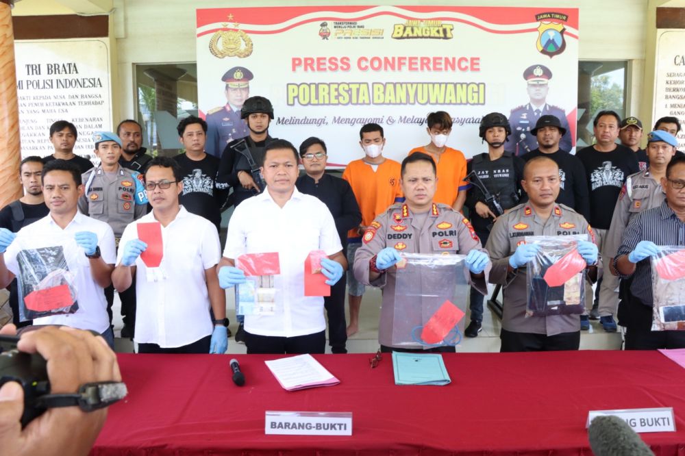 Polresta Banyuwangi amankan tersangka beserta barang buktinya 