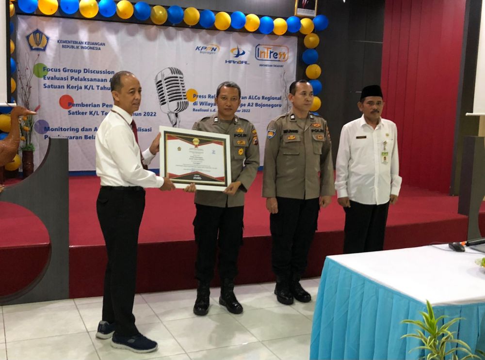 Polres Bojonegoro terima penghargaan sebagai Satker KPPN