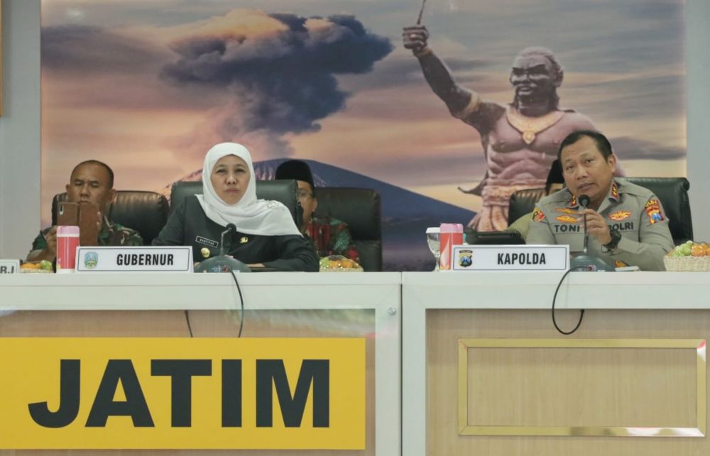 Forkopimda Jatim saat gelar rakor persiapan Harlah NU