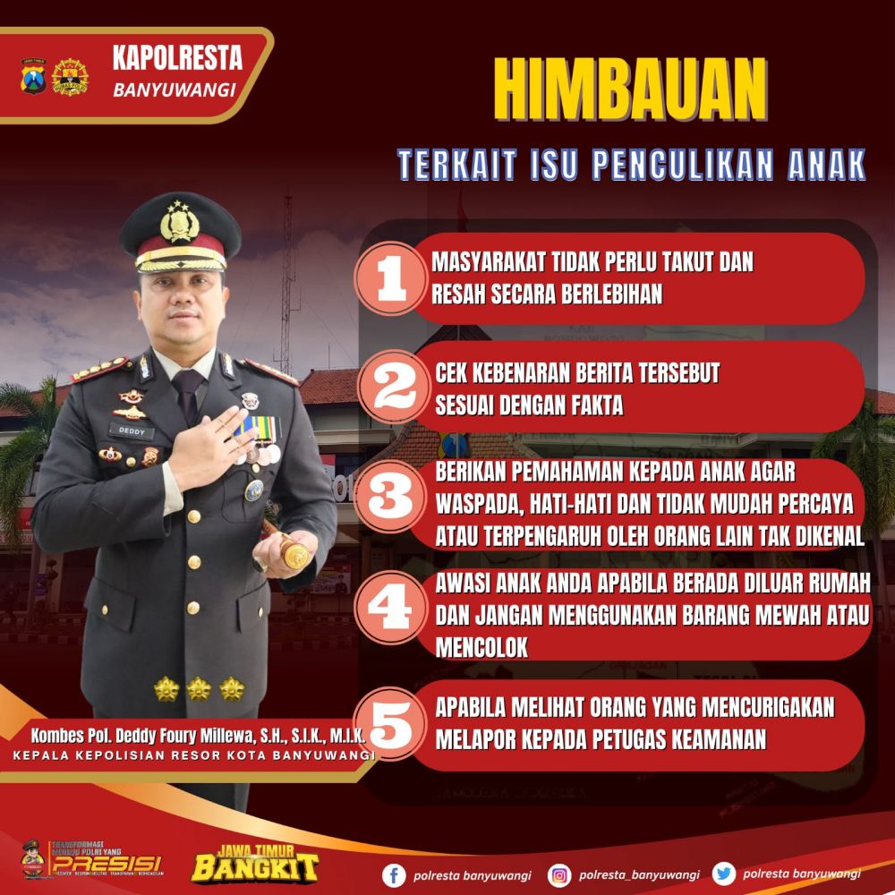 Polresta Banyuwangi berikan himbauan terkait isu penculikan anak