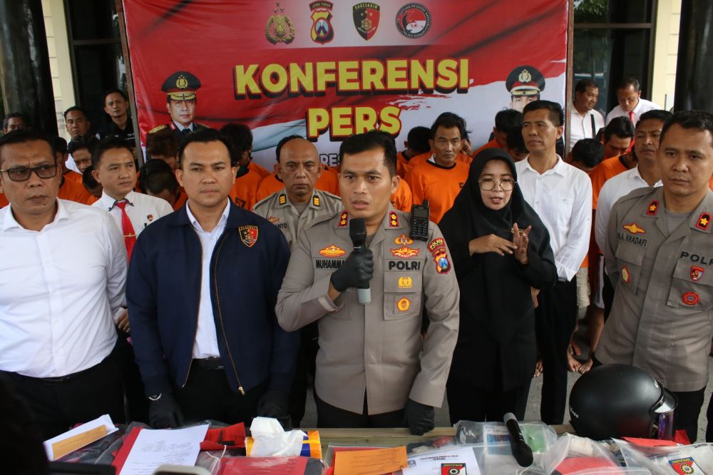 Kapolres Nganjuk AKBP Muhammad saat ungkap kasus selama Januari 2023