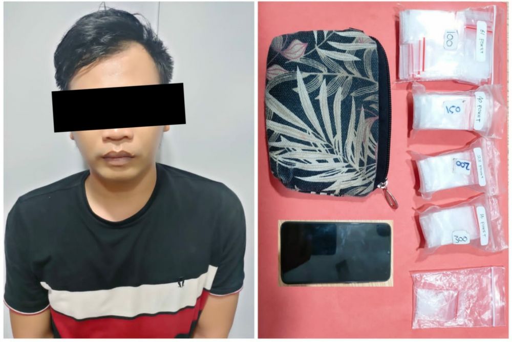 Satresnarkoba Polres Tanjung Perak Surabaya amankan tersangka beserta barang buktinya