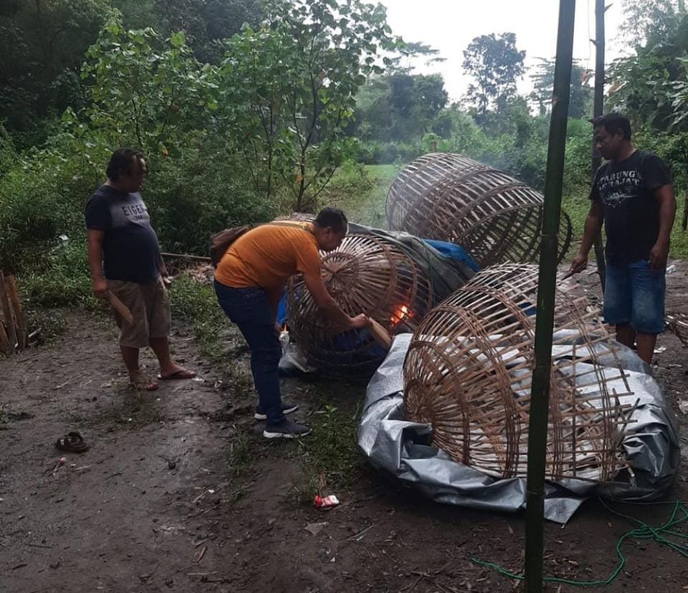 Lokasi perjudian sabung ayam di grebek Polres Jombang 