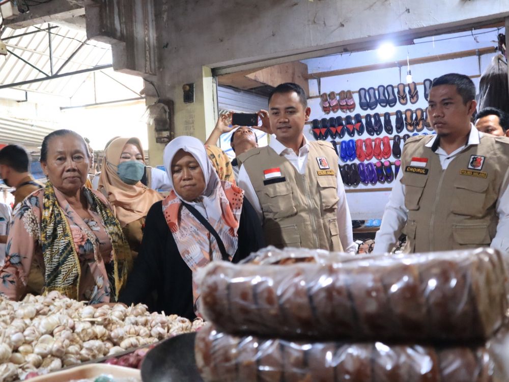 Disperindag dan Satgas pangan Polres Malang sidak pasar Kepanjen Malang