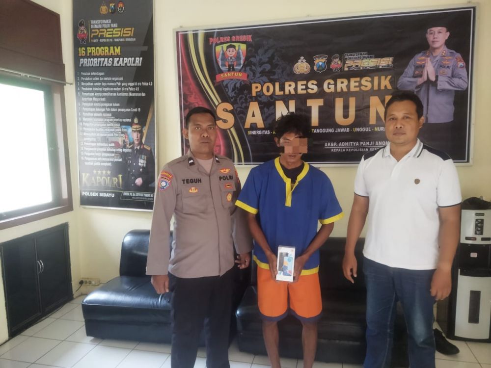 Polsek Sidayu amankan tersangka beserta barang buktinya