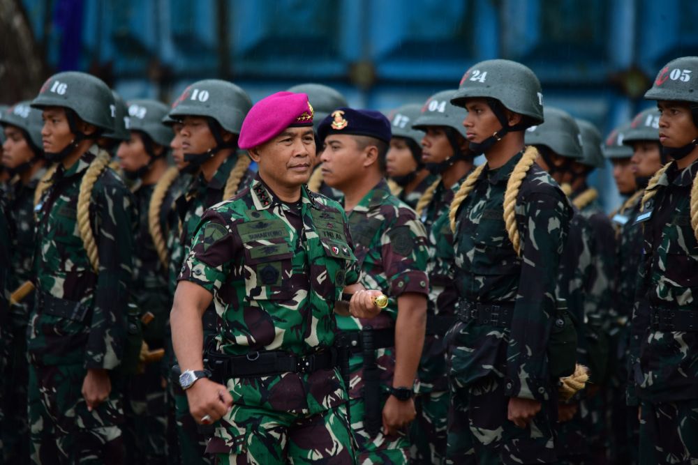 Dankodiklatal Letjen TNI Marinir Suhartono saat tempa 250 prajurit