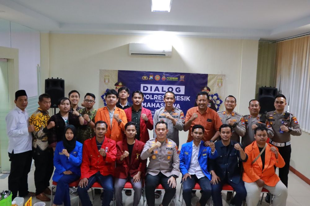 Polres Gresik bersama Ormek, BEM dan organisasi mahasiswa
