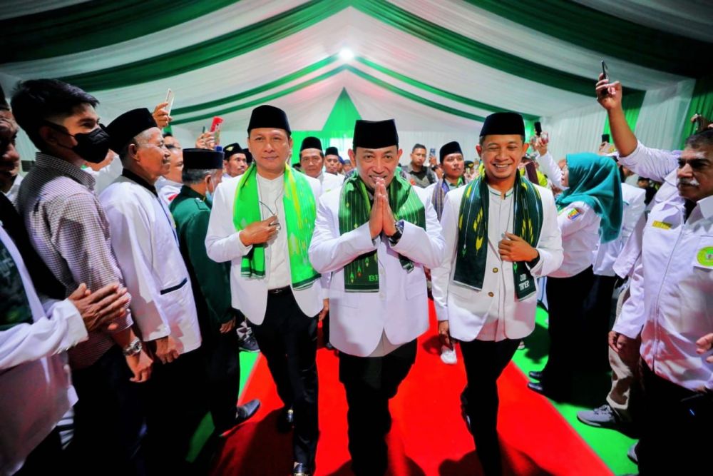 Kapolri Jenderal Listyo Sigit Prabowo saat hadiri pencanangan pembangunan gedung DPP Kesti TTKKDH 