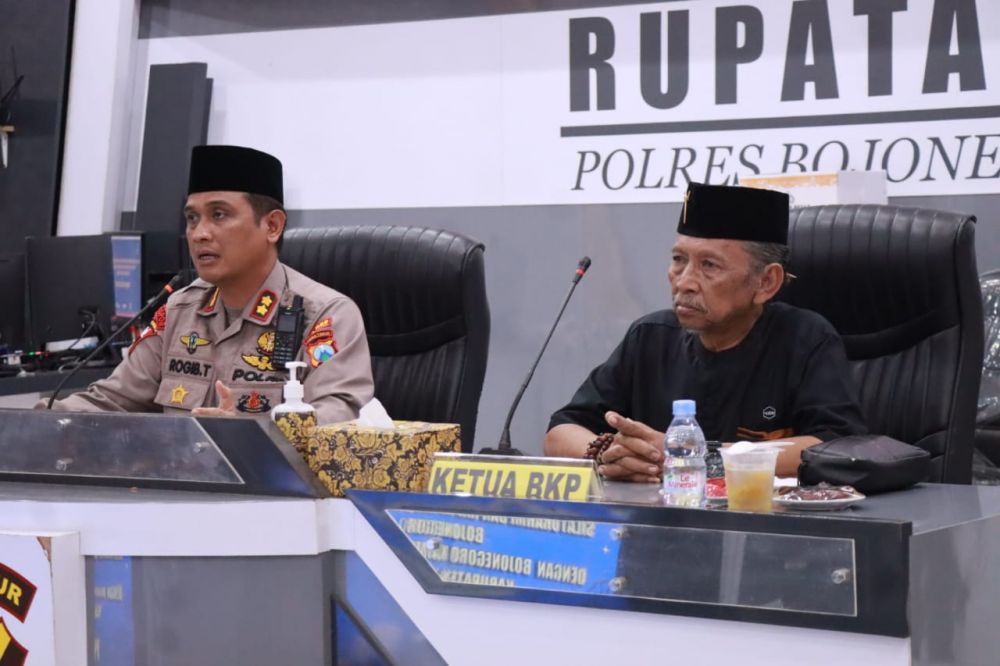 Kapolres Bojonegoro AKBP Rogib Triyanto saat gelar silaturahmi dan koordinasi bersama BKP