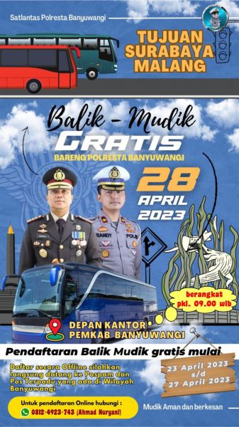 Polresta Banyuwangi siapkan 4 bus balik mudik gratis
