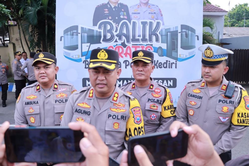 Balik Mudik Gratis, Polres Kediri Berangkatkan 4 Bus ke Jakarta
