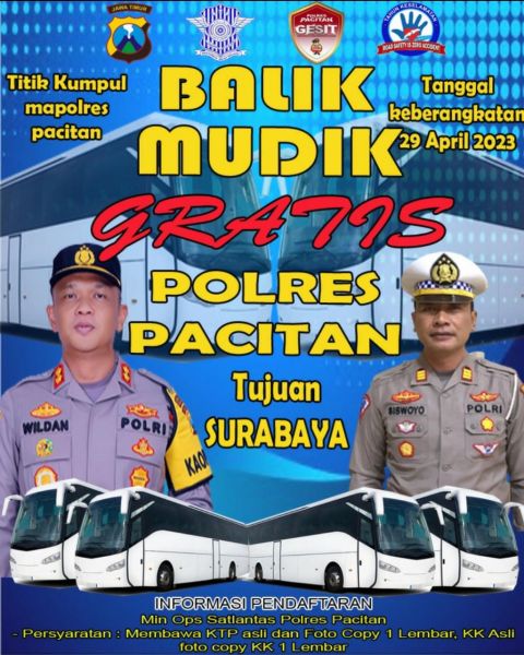Polres Pacitan siapkan bus balik mudik gratis lebaran