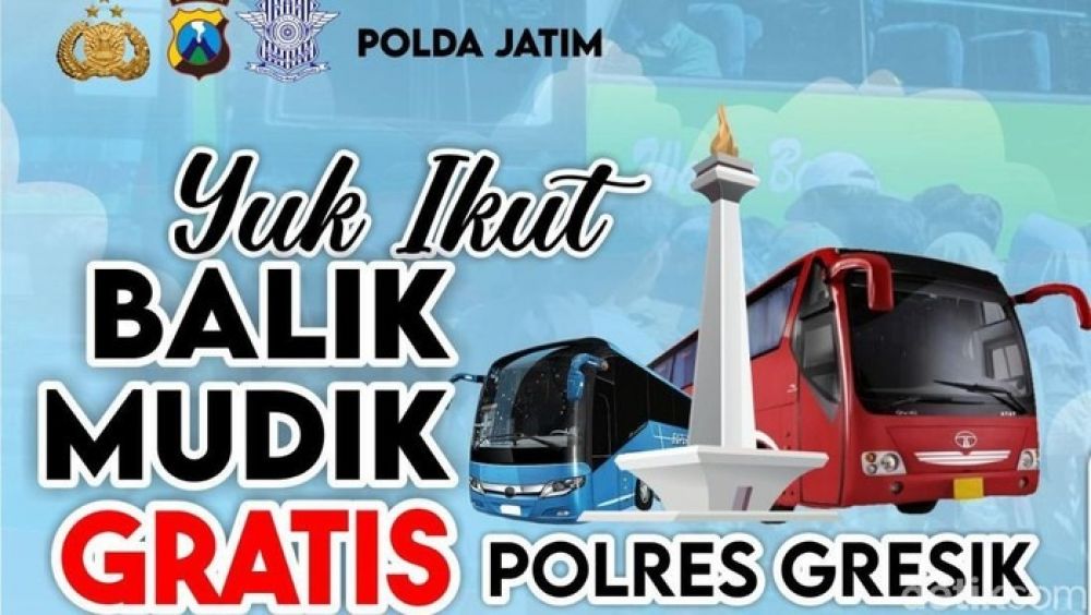 Balik Mudik Gratis, Polres Gresik Sediakan 4 Bus ke Semarang dan Jakarta
