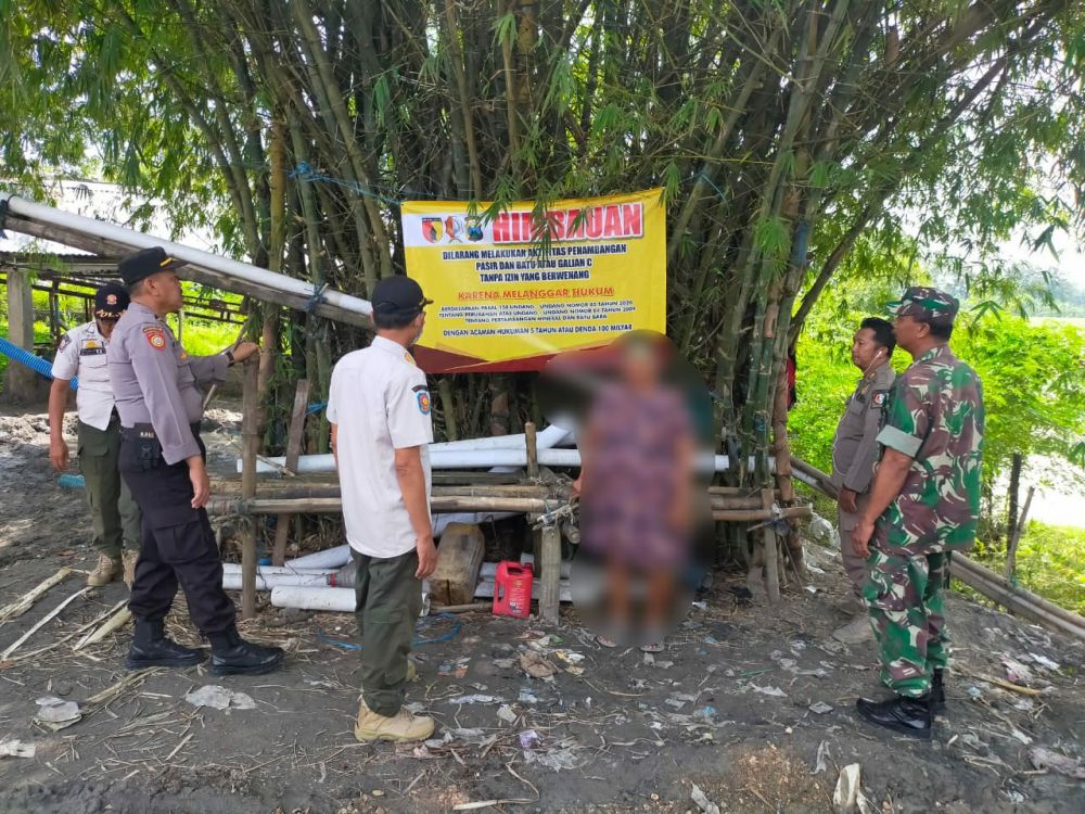 Matur Pak Kapolres, Polsek Kasiman dan 3 Pilar Respon Tambang Pasir Ilegal