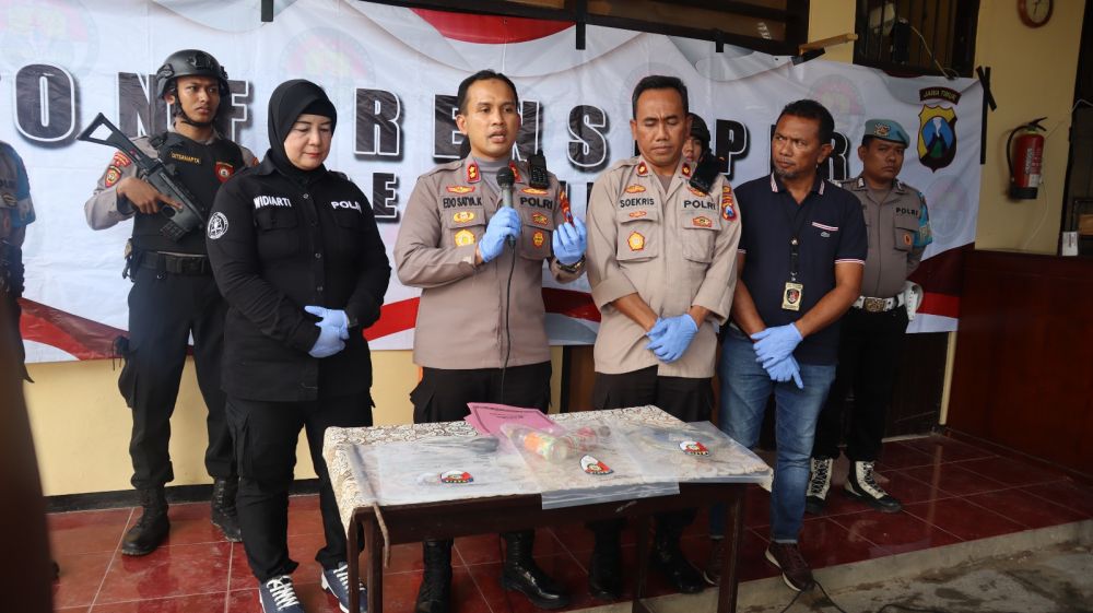 Polisi amankan tersangka beserta barang buktinya 