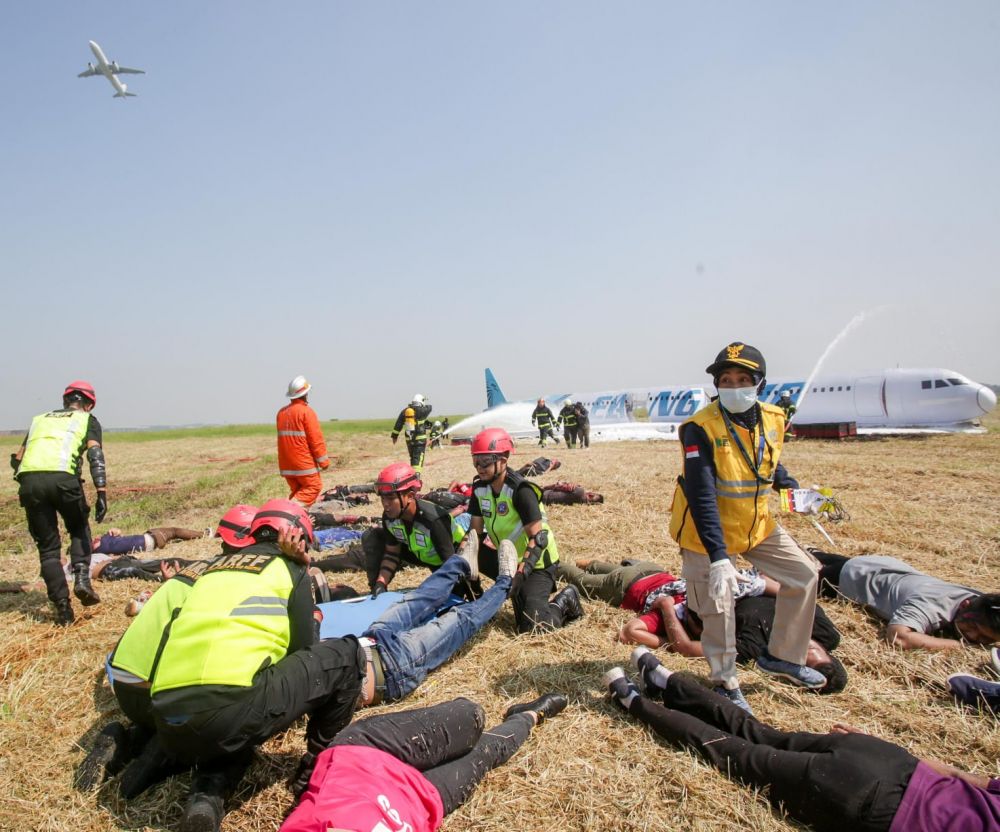 Petugas PKD saat uji dan latih kesigapan 