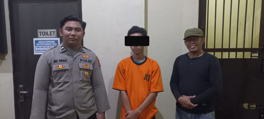 Tersangka diamankan Polisi beserta barang buktinya