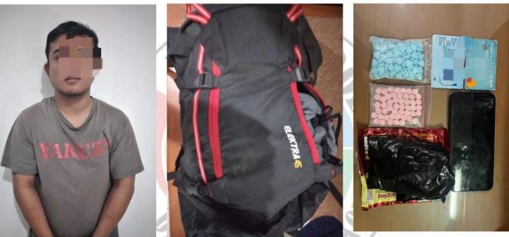 Tersangka diamankan Satresnarkoba Polres Jember beserta barang buktinya