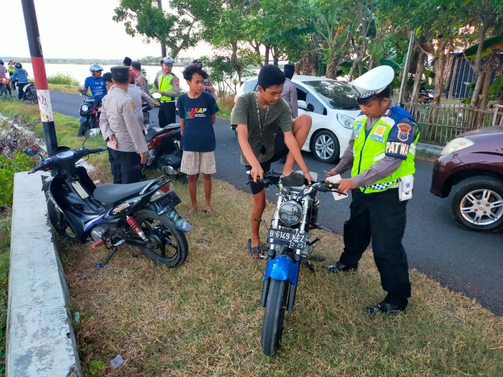 Polres Pamekasan Amankan Belasan Motor Knalpot Brong