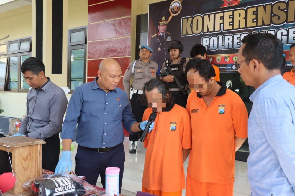 Satreskrim Polres Magetan amankan tersangka beserta barang buktinya