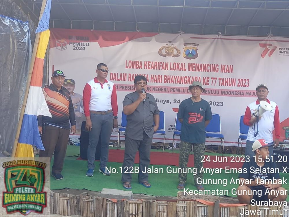 Kapolsek Gunung Anyar Iptu Roni Ismullah hadiri Lomba Mancing sambut HUT Bhayangkara ke-77