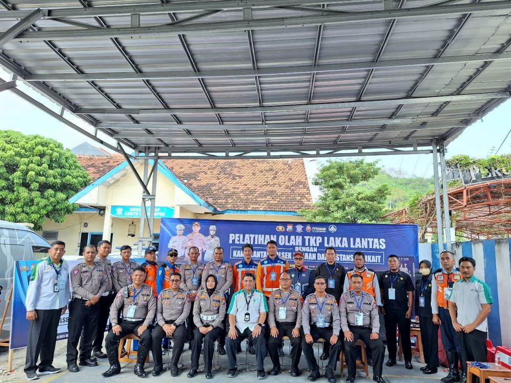Satlantas Polres Gresik latih kemampuan olah TKP Lakalantas