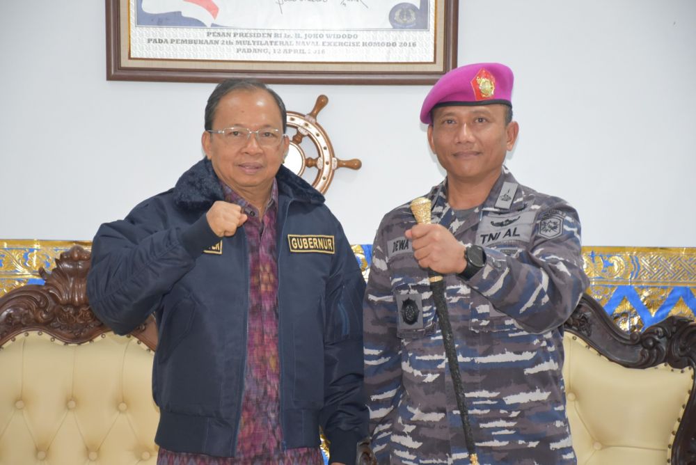 Danlanal Denpasar Sambut Kunjungan Gubernur Bali