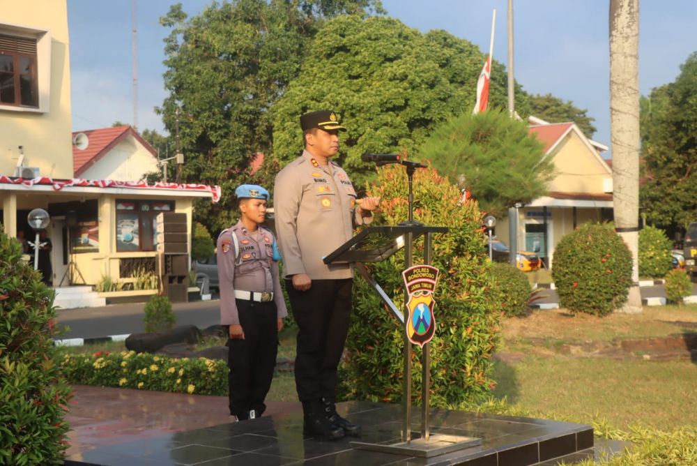 Polres Bondowoso Gelar Apel Kesiapan Pengamanan Pengesahan Warga Baru PSHT