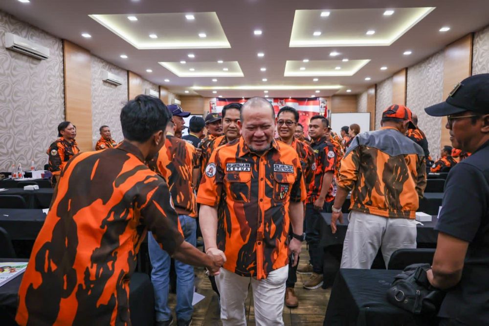 Ketua DPD RI AA LaNyalla Mahmud Mattalitti saat Muscab di Jember
