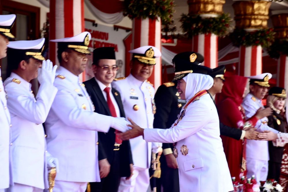 Danlantamal V Ikuti Upacara Detik-detik Proklamasi di Grahadi