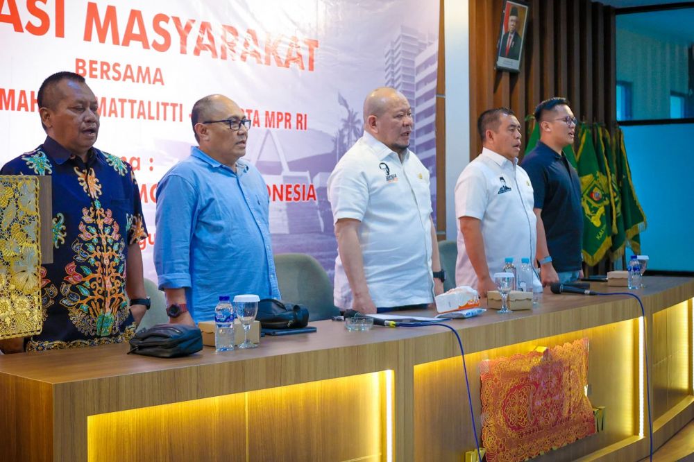Ketua DPD RI AA LaNyalla Mahmud Mattalitti dalam acara aspirasi masyarakat