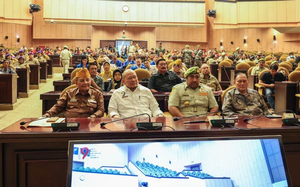 Ketua DPD RI AA LaNyalla Mahmud Mattalitti saat menjadi keynote speech seminar kebangsaan PPM