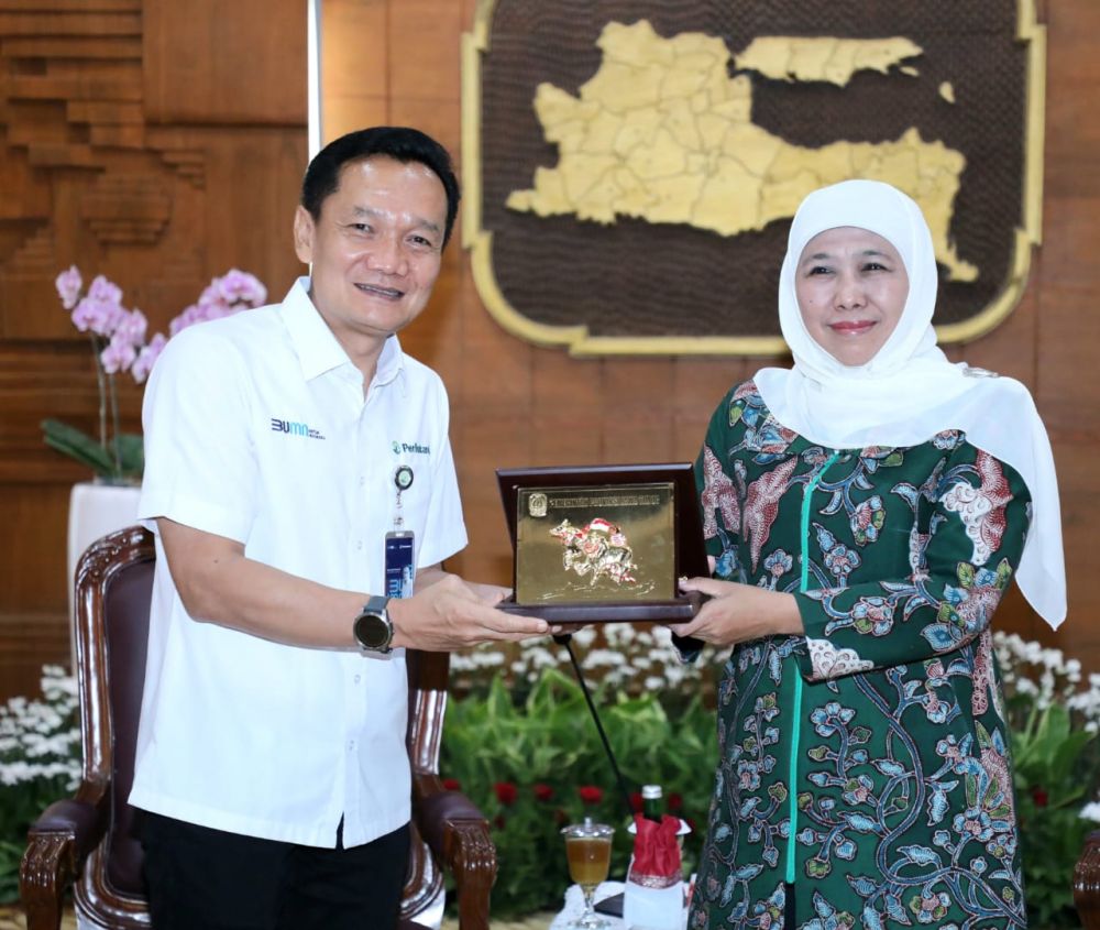 Gubernur Jatim Khofifah Indar Parawansa terima kunjungan Kadivre Perhutani Jatim Asep Dedi Mulyadi