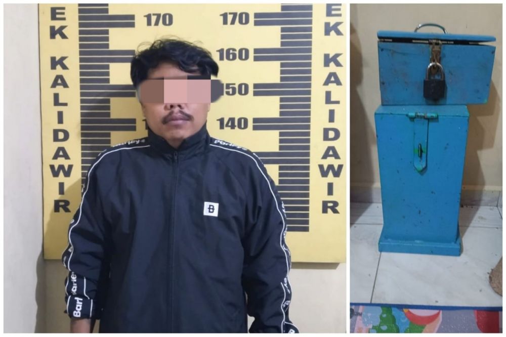 Pelaku diamankan Polisi beserta barang buktinya