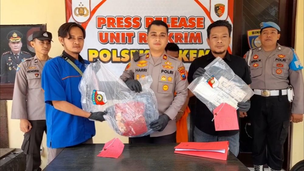 Polisi amankan tersangka beserta barang buktinya 