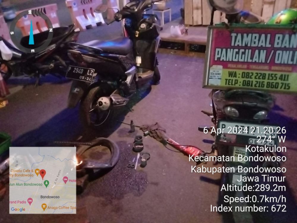 Pos Mudik Polres Bondowoso Buka Layanan Tambal Ban 24 Jam