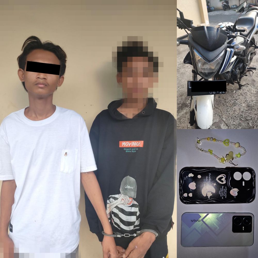 Tersangka diamankan Polisi beserta barang buktinya