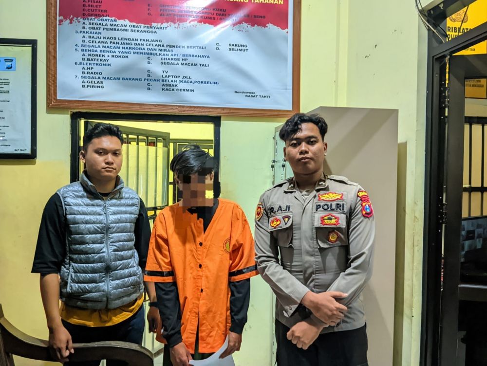 Tersangka diamankan Polisi beserta barang buktinya
