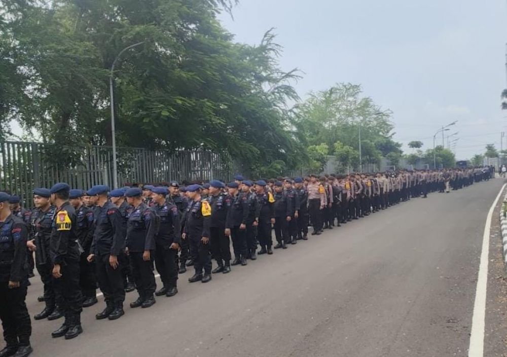 Pengamanan gabungan liga 1 Persebaya vs Bali United di GBT