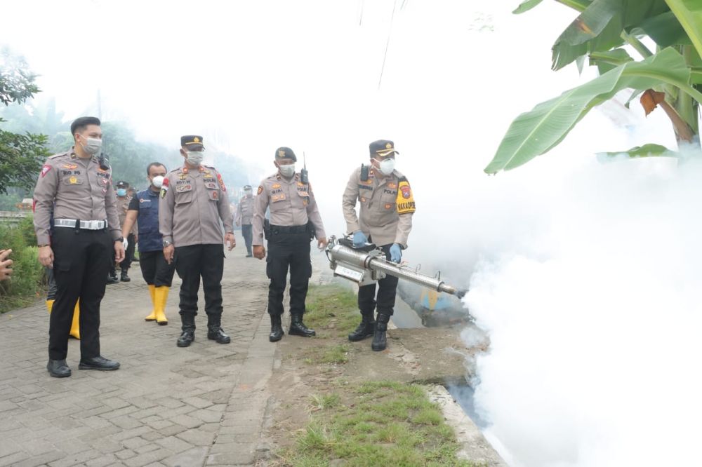 Polres Mojokerto lakukan fogging cegah DBD
