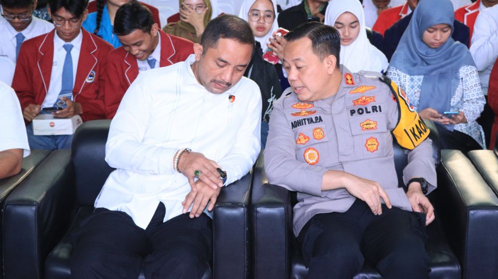 Kapolres Gresik AKBP Adhitya Panji Anom saat acara sosialisasi peredaran narkoba