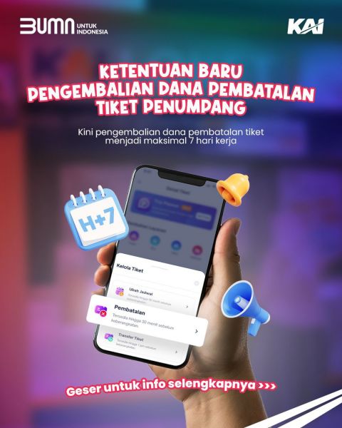 PT KAI kembalikan dana dalam 7 hari pembatalan lewat aplikasi 