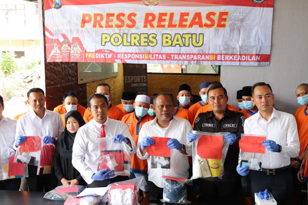Polres Batu amankan tersangka beserta barang buktinya