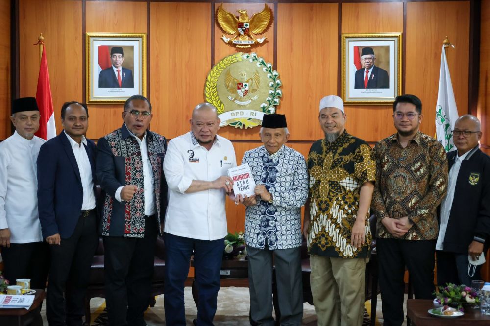Ketua DPD RI AA LaNyalla Mahmud Mattalitti terima kunjungan Amien Rais