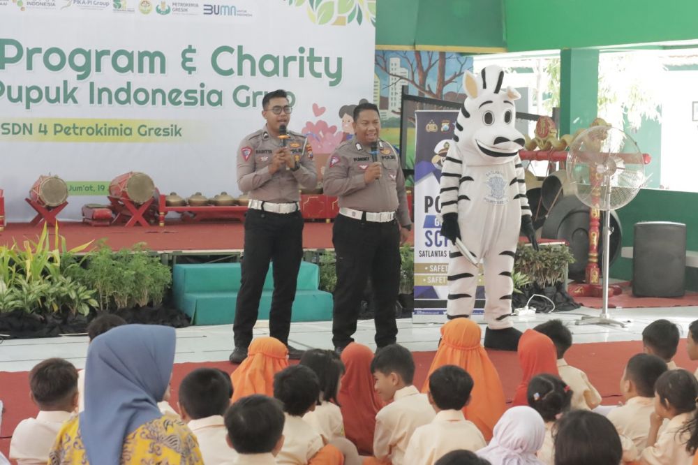 Satlantas Polres Gresik lakukan sosialisasi bahaya lalulintas di jalan raya